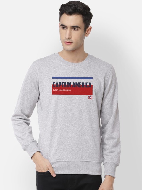 

Free Authority Captain America Print Grey Sweatshirt for Men