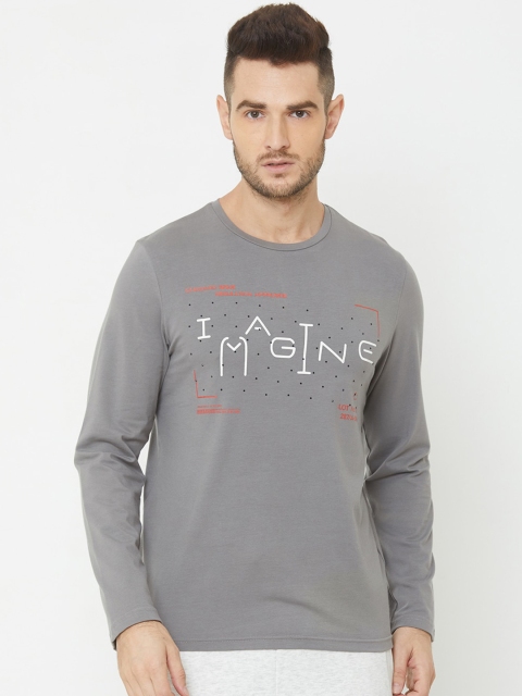 

Sweet Dreams Men Grey Printed Round Neck T-shirt