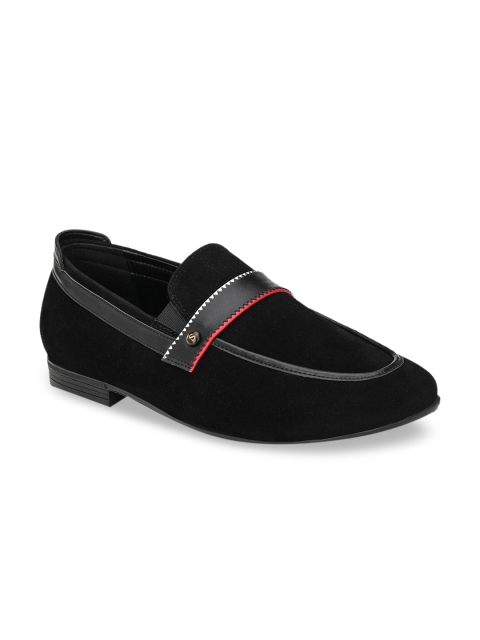 

San Frissco Men Black Suede Formal Loafers