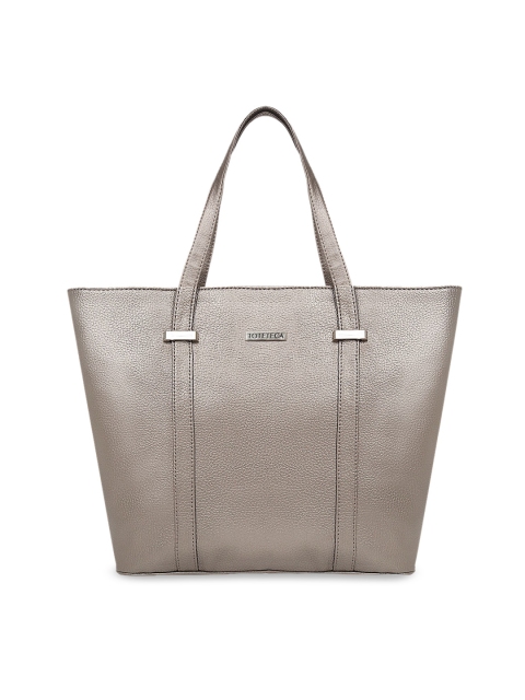 

Toteteca Silver-Toned Solid Tote Bag
