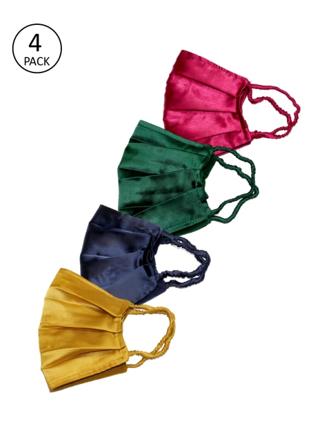

Bellofox Women 4 Pcs Reusable Outdoor 3-Ply Satin Masks, Pink