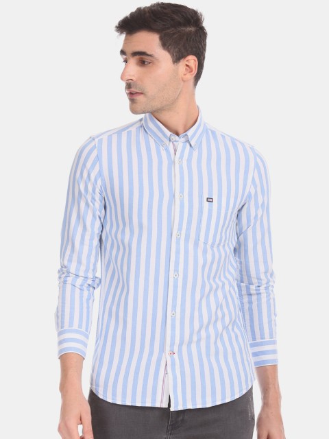 

Arrow Sport Men Blue & White Regular Fit Striped Casual Shirt
