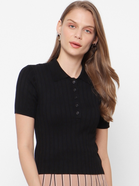 

FOREVER 21 Women Black Self-Design Sweater