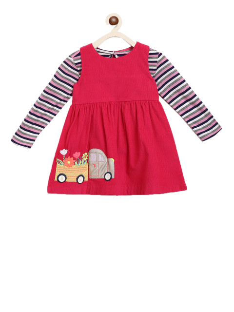 

Nauti Nati Girls Pink Solid A-Line Dress