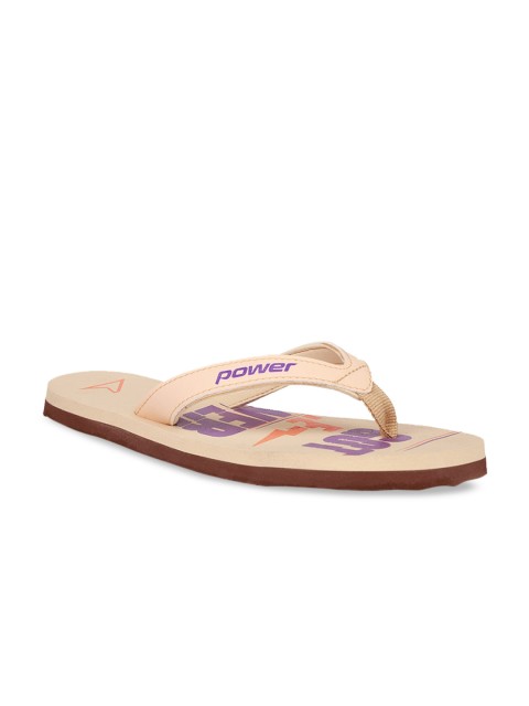 

Power Women Beige Printed Thong Flip-Flops