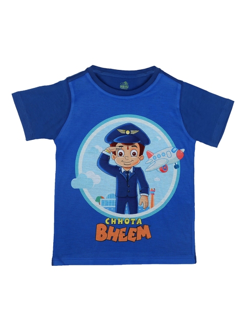 

Chhota Bheem Boys Blue Chhota Bheem Printed Round Neck T-shirt
