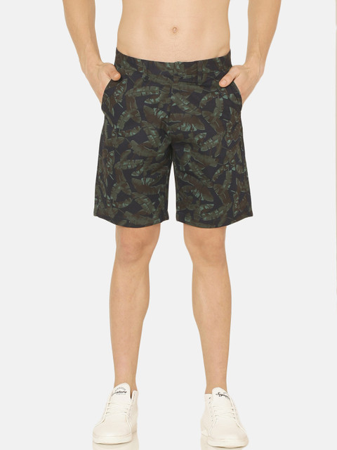 

Bene Kleed Men Navy Blue Printed Slim Fit Regular Shorts