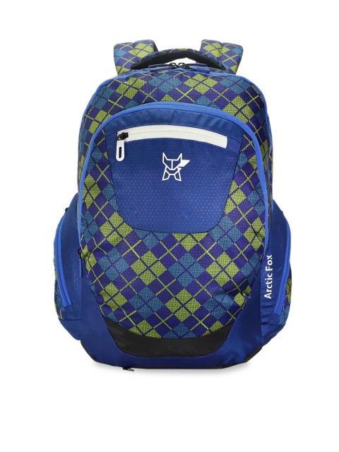 

Arctic Fox Unisex Navy Blue & Green Embellished Backpack