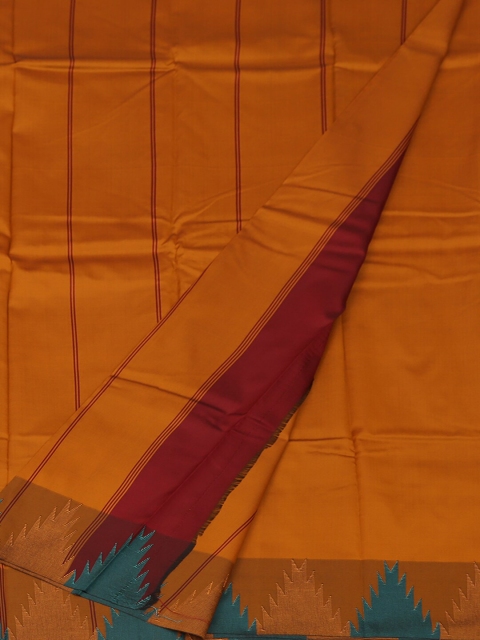 

Pothys Maroon & Mustard Yellow Art Silk Solid Saree