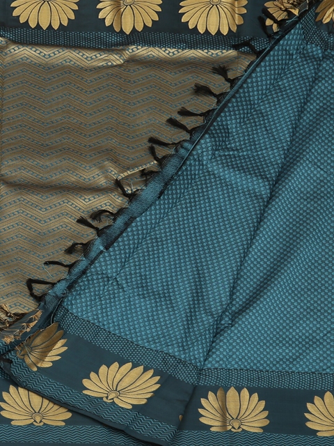

Pothys Blue Printed Art Silk Saree