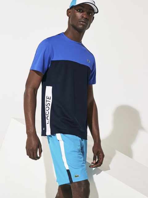 

Lacoste Men Blue Colourblocked Round Neck T-shirt