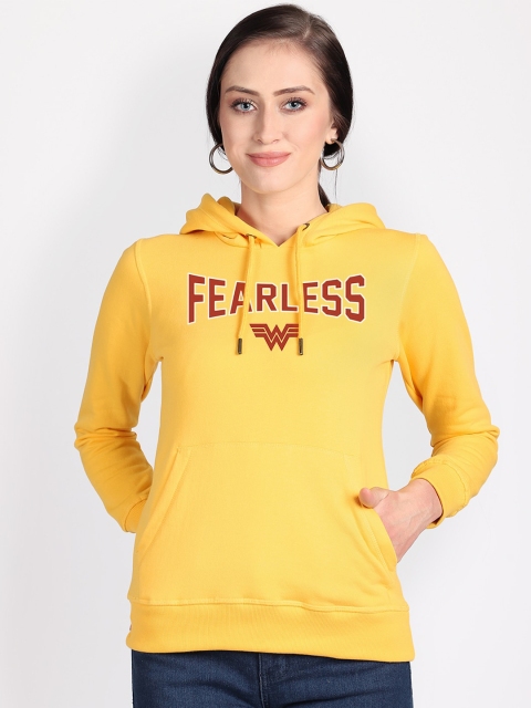 

Free Authority Women Yellow Printed Hooded Sweatshirt