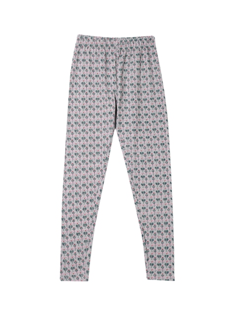 

Cherokee Girls Grey Melange Printed Ankle-Length Leggings