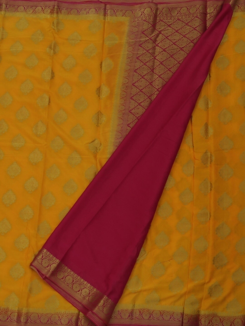 

Pothys Yellow & Red Poly Georgette Woven Design Saree