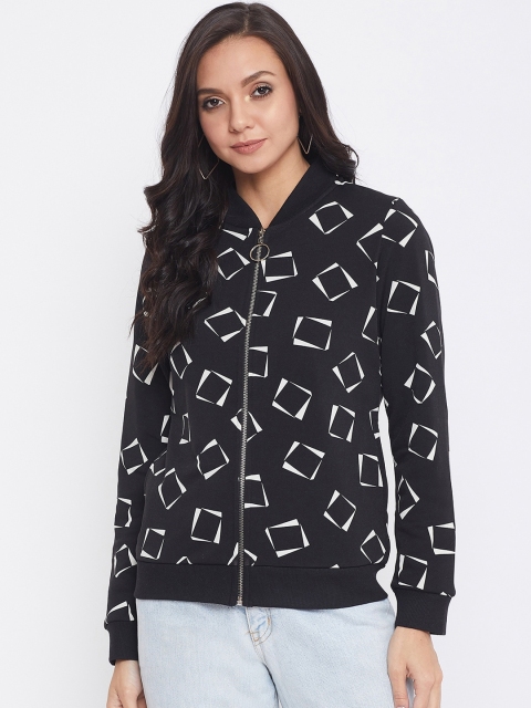 

Austin wood Women Black & Cream-Coloured Printed Sweatshirt