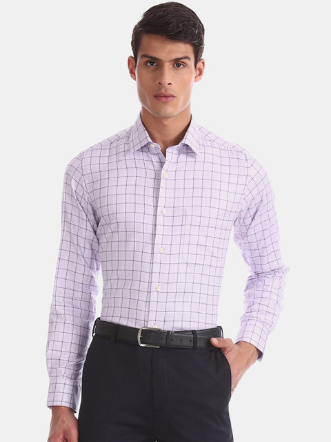 

Arrow Men Purple Regular Fit Checked Casual Shirt