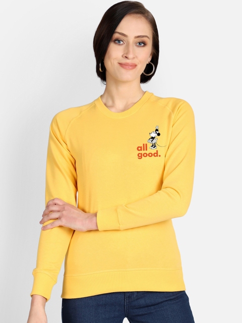 

Free Authority Women Yellow Solid Mickey & Friends Sweatshirt