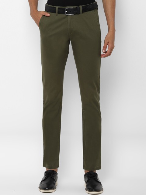 

Allen Solly Men Olive Green Slim Fit Solid Regular Trousers