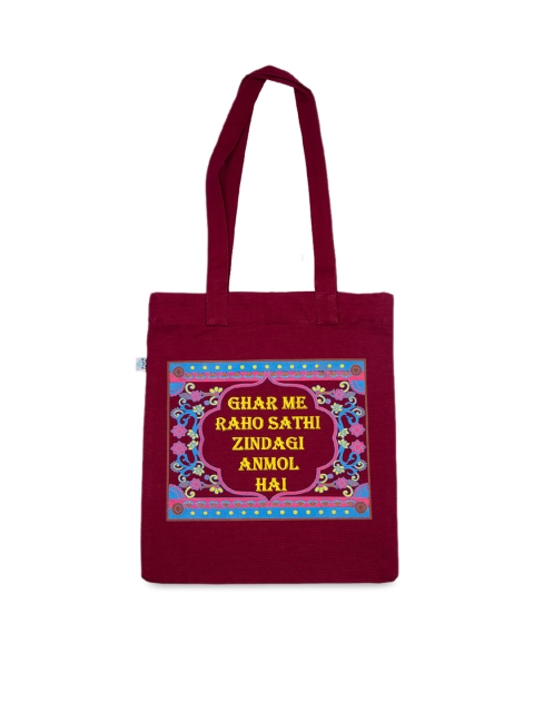 

Voylla Red & Blue Printed Tote Bag