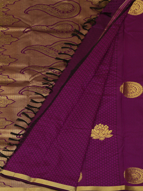 

Pothys Purple & Gold-Toned Art Silk Woven Design Saree