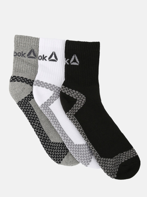 

Reebok Men Pack Of 3 Patterned Above Ankle Socks, Black