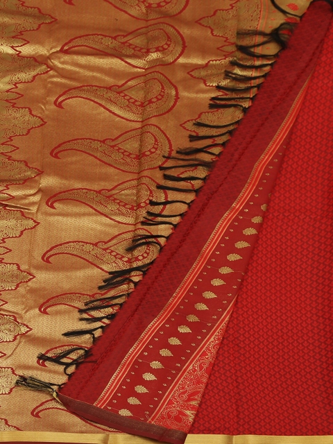 

Pothys Red & Gold-Toned Art Silk Woven Design Saree