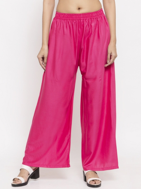 

NEUDIS Women Pink Solid Wide Leg Palazzos