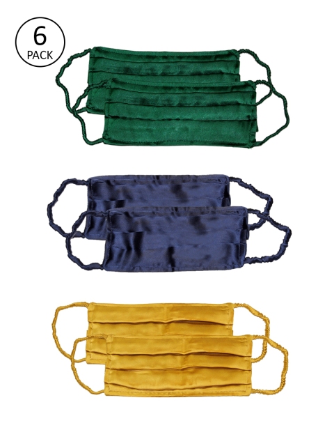 

Bellofox Women 6 Pcs 3-Ply Reusable Outdoor Satin Masks, Green
