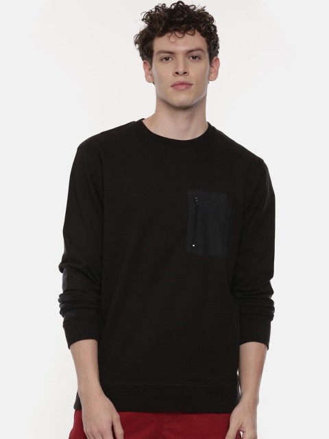 

Breakbounce Men Black Solid Sweatshirt