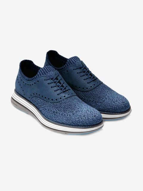 

Cole Haan Men Navy Blue Brogues