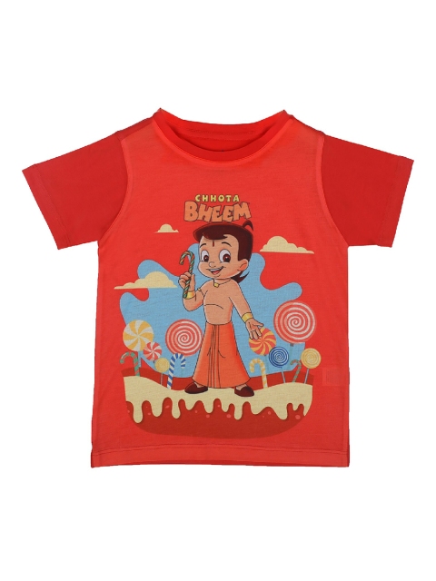 

Chhota Bheem Boys Red Chhota Bheem Printed Round Neck T-shirt