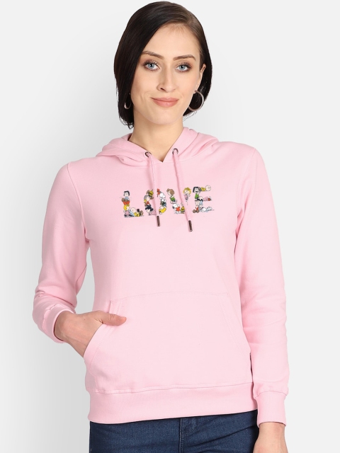 

Free Authority Women Pink Printed Hooded Sweatshirt