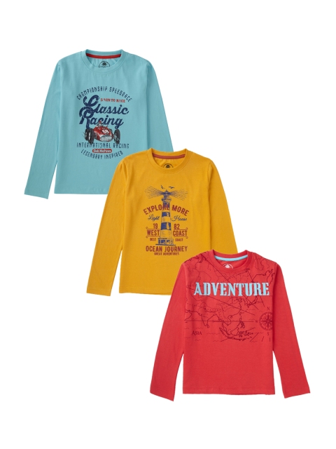 

Cub McPaws Boys Pack Of 3 Printed Round Neck T-shirt, Yellow
