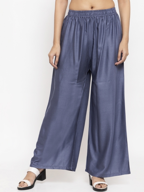 

NEUDIS Women Grey Solid Flared Fit Palazzos