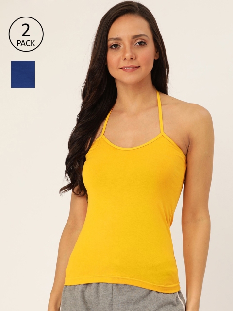 

Lady Lyka Women Pack of 2 Halter Neck Camisoles CAMI-07-MSTD-RBLU, Multi
