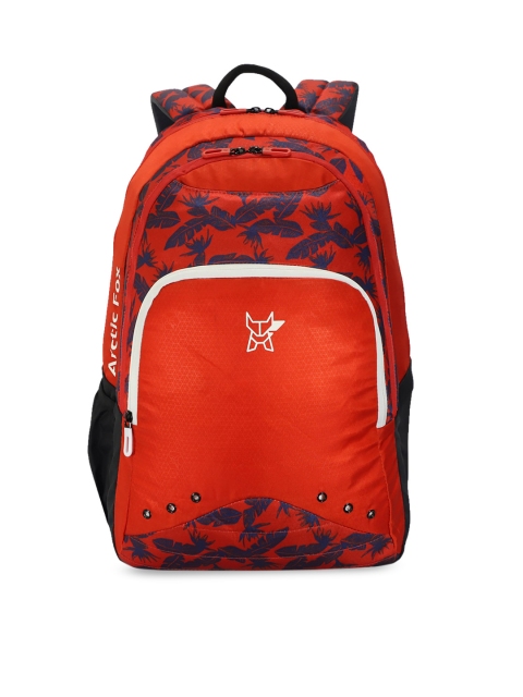 

Arctic Fox Unisex Red & Navy Blue Printed Backpack