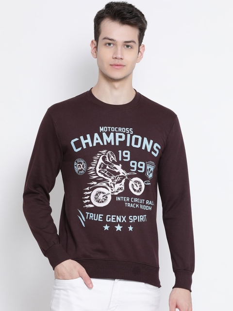 

Genx Men Maroon Printed Sweatshirt