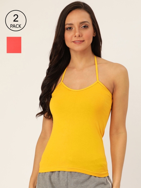 

Lady Lyka Women Pack of 2 Halter Neck Camisoles CAMI-07-MSTD-PLM, Multi