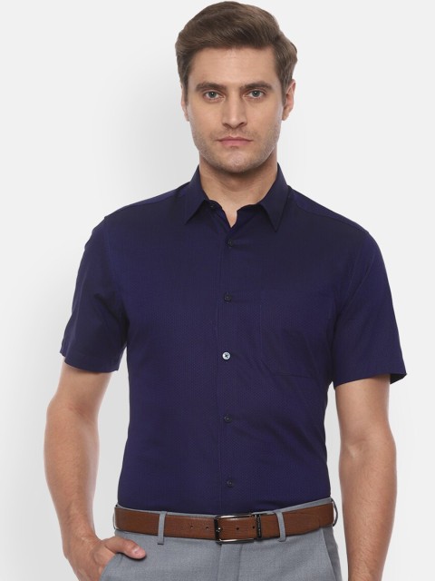 

Louis Philippe Men Navy Blue Regular Fit Solid Formal Shirt