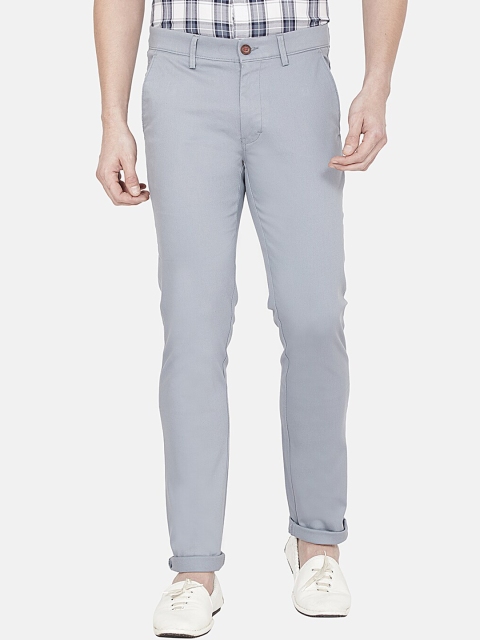 

Oxemberg Men Grey Slim Fit Solid Regular Trousers