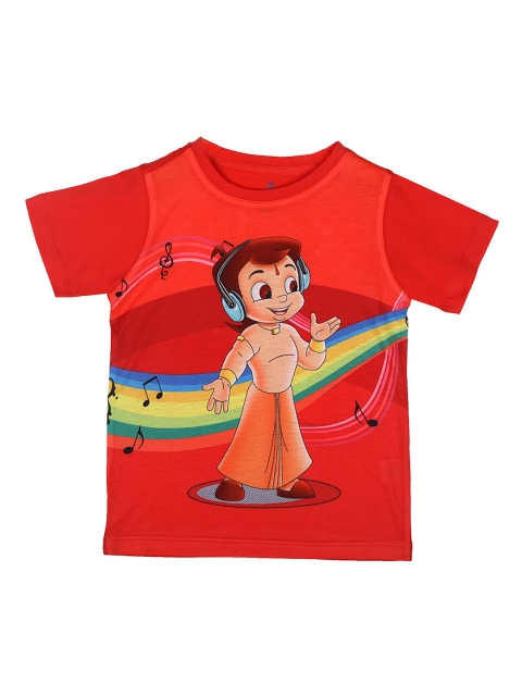 

Chhota Bheem Boys Red Chhota Bheem Printed Round Neck T-shirt
