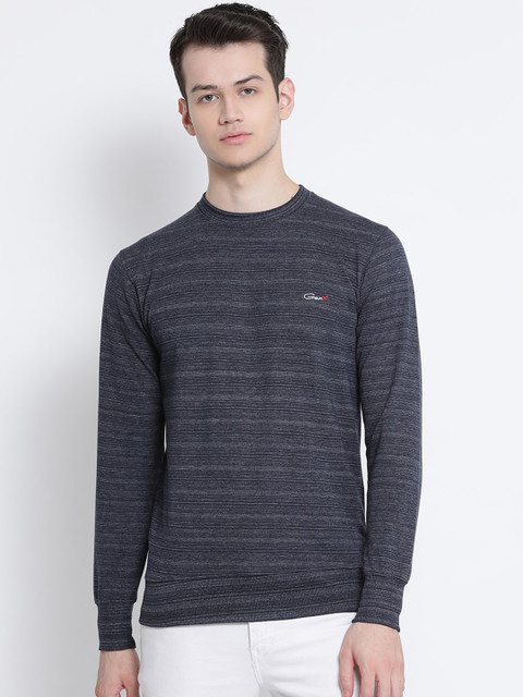 

Genx Men Charcoal Striped Sweatshirt
