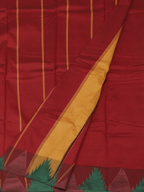 

Pothys Mustard & Beige Art Silk Striped Saree
