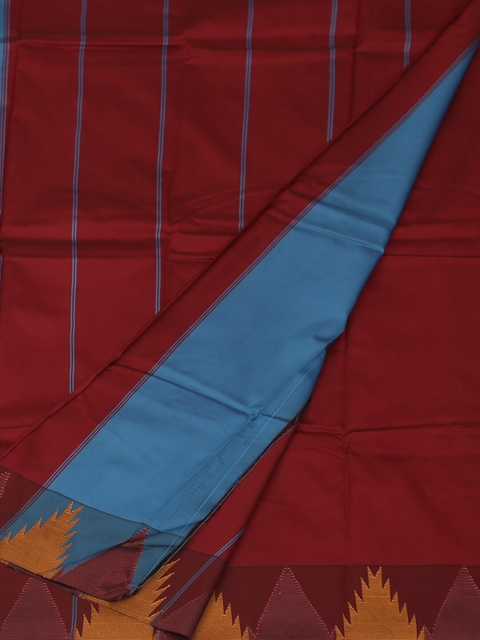 

Pothys Blue & Maroon Art Silk Striped Saree