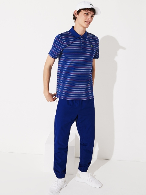 

Lacoste Men Blue & White Striped Polo Collar T-shirt