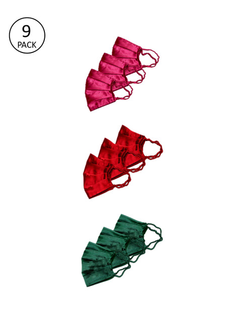 

Bellofox Women 9 Pcs Reusable Outdoor 3-Ply Satin Masks, Pink