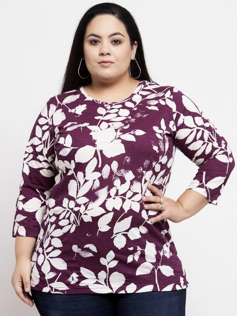 

plusS Women Violet Printed Top