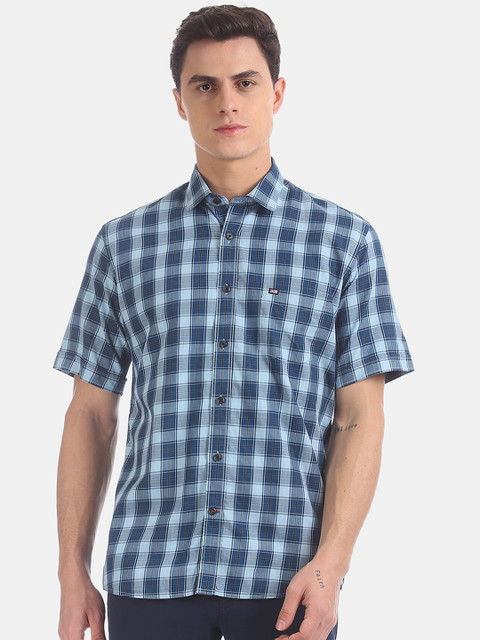 

Arrow Sport Men Blue Regular Fit Checked Casual Shirt