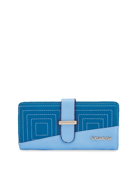 

Sugarush Women Teal Blue Solid Two Fold Wallet