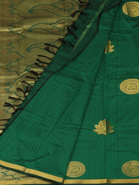 

Pothys Green & Gold-Toned Art Silk Woven Design Saree